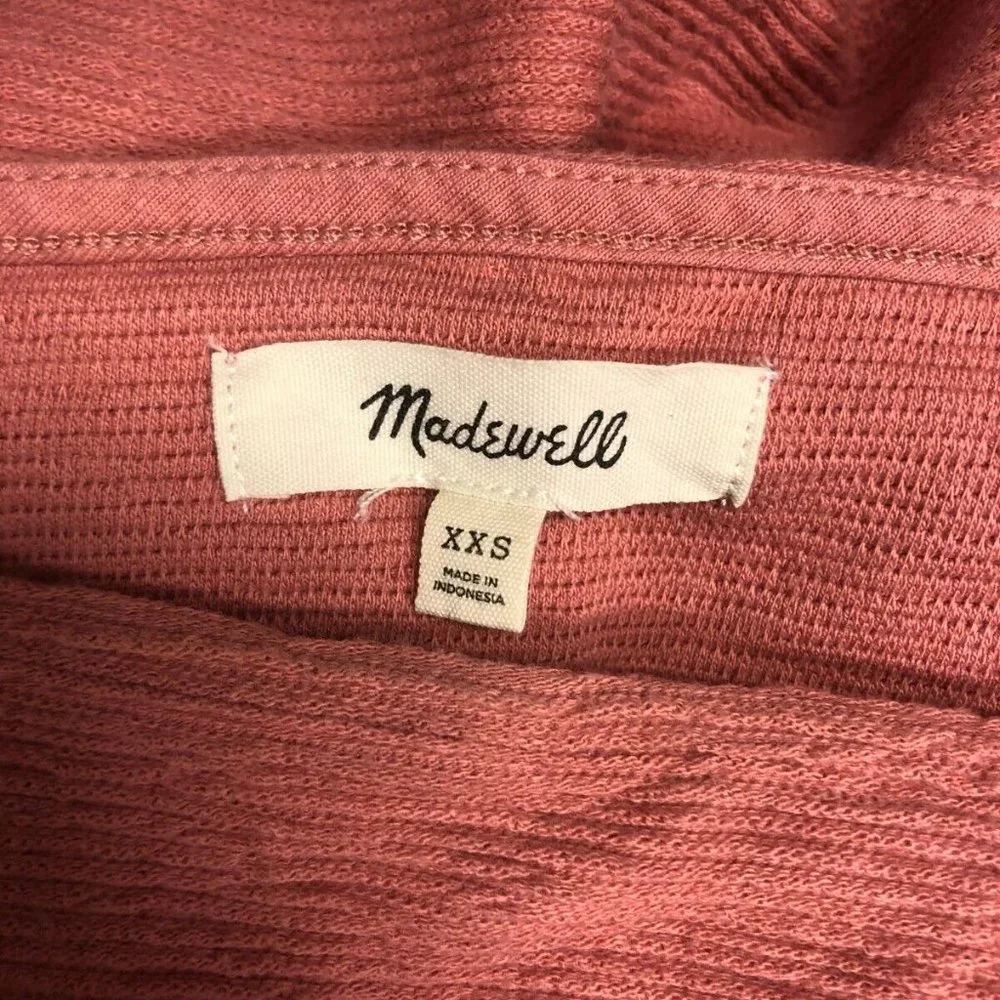 MADEWELL Women's Pink Ottoman Jacquard Square-Neck Top XXS MD048 ($45) - Picture 3 of 3